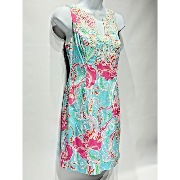 Lilly Pulitzer Gabby Shift Dress Blue Jellies be Jammin Womens 0 XS - Picture 6 of 14